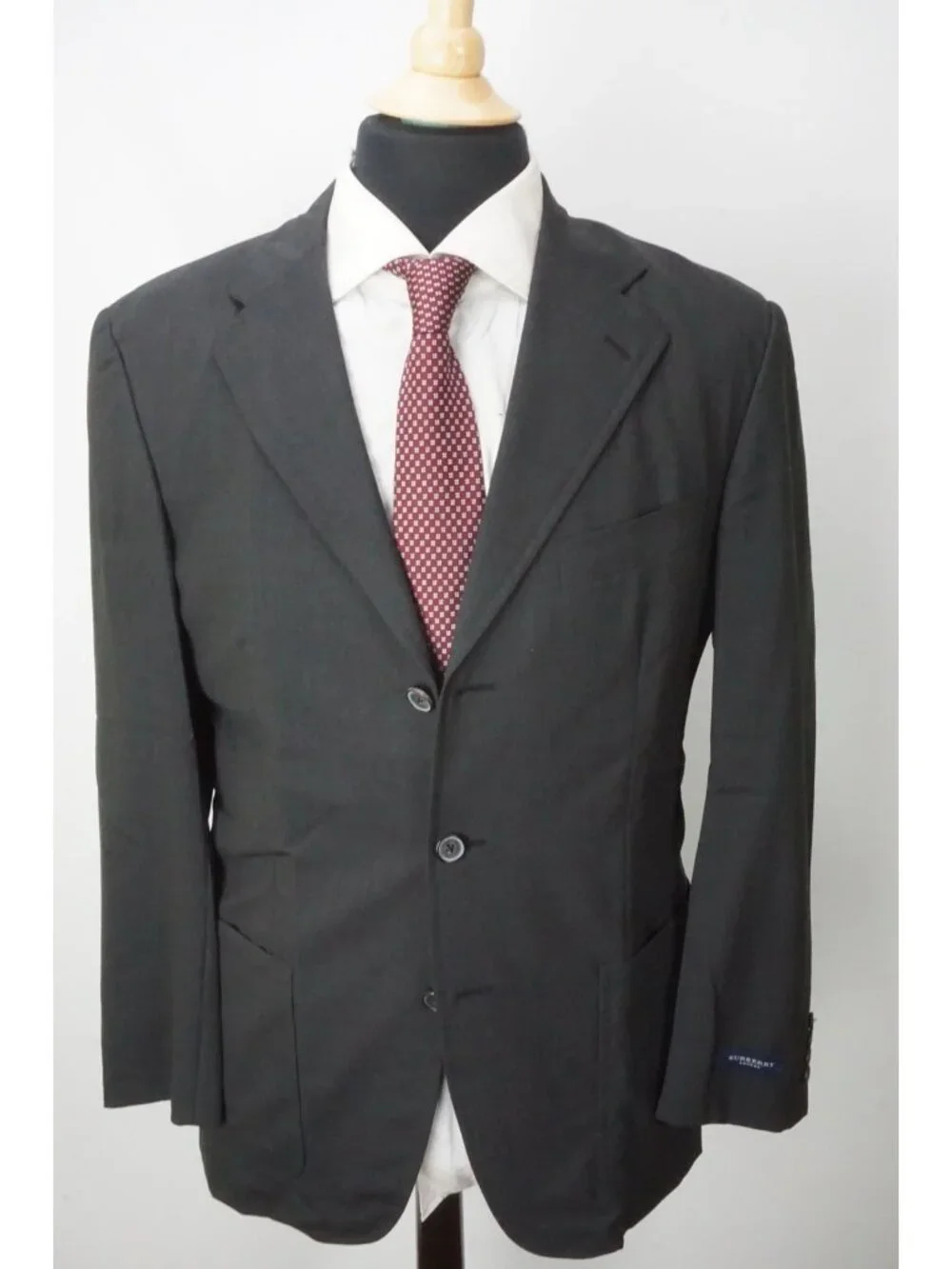 Burberry London Gray S140s Wool Blend 2 Pc Suit Jacket Pants Sz 38R BRAND NEW